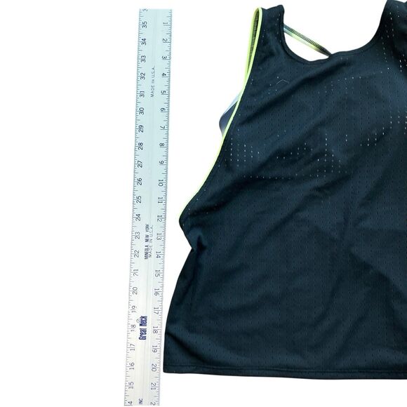 Nike Swim Tankini WMNS S Black Stripe Convertible Layered Mesh Workout Grey Bra - Picture 3 of 11